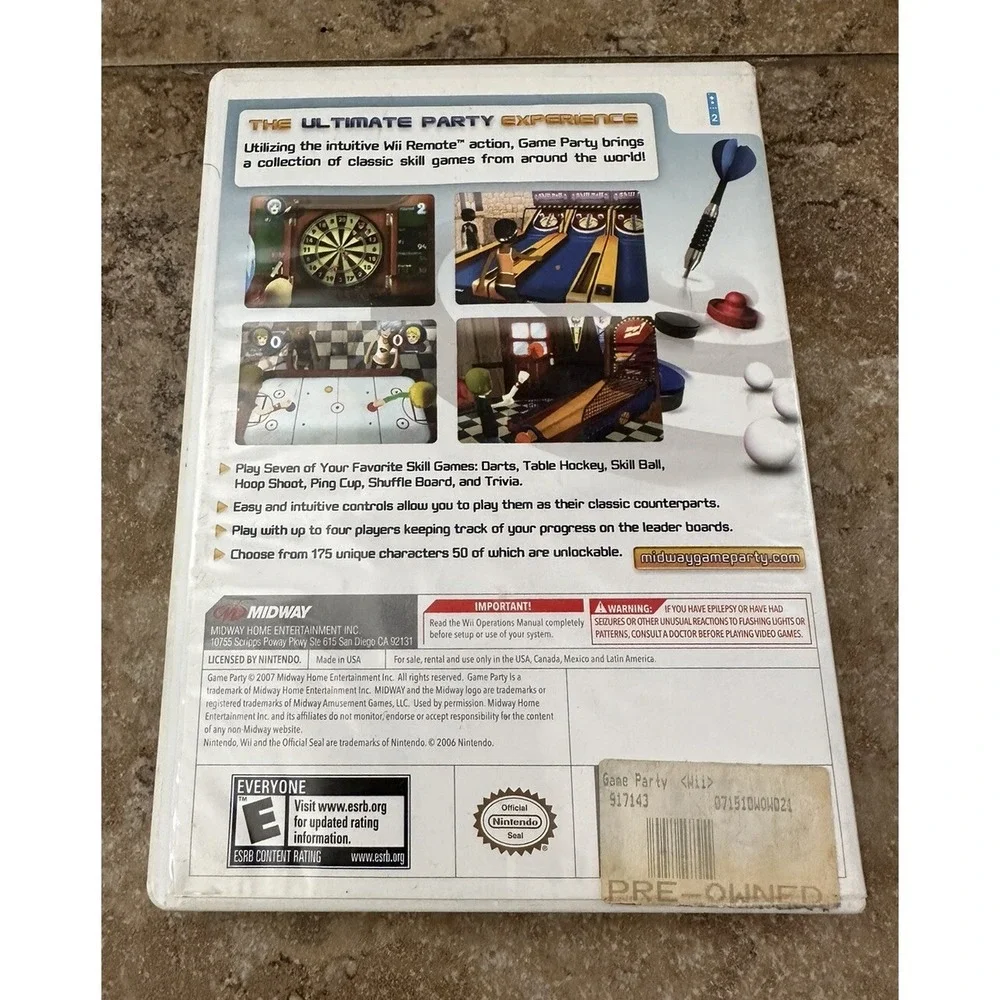 Game Party - Nintendo Wii Complete - Darts Air Hockey ML210